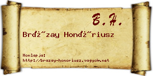 Brázay Honóriusz névjegykártya